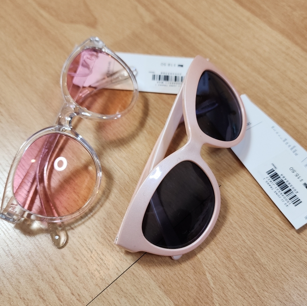 NWT Janie And Jack Sunglasses Pink Clear Size 2-4 Year
